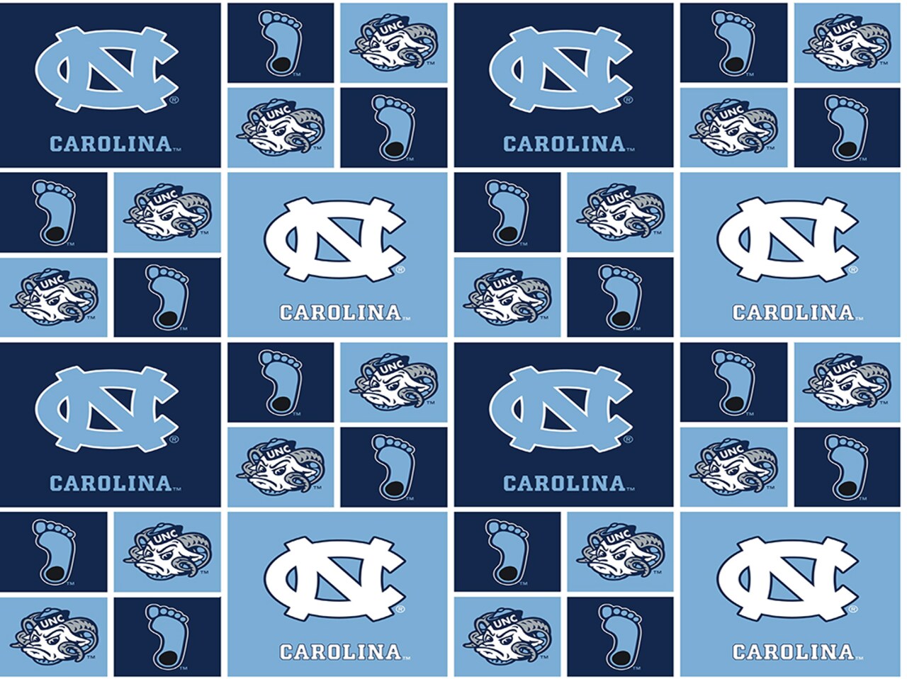 Sykel Enterprises-University of North Carolina Cotton Fabric-UNC Tar Heels Geometric Cotton Quilting Fabric